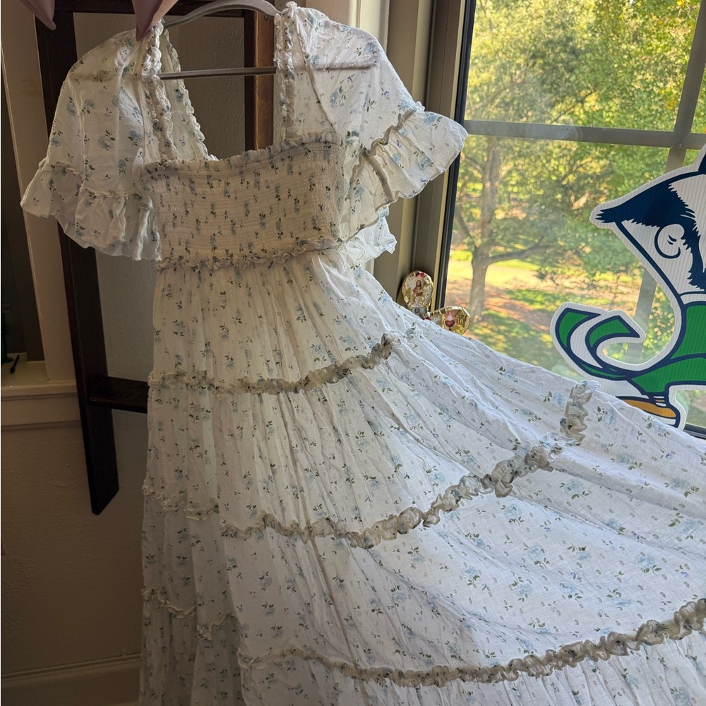 Needle & Thread Bijou Moonshine Blue Smocked Day Dress